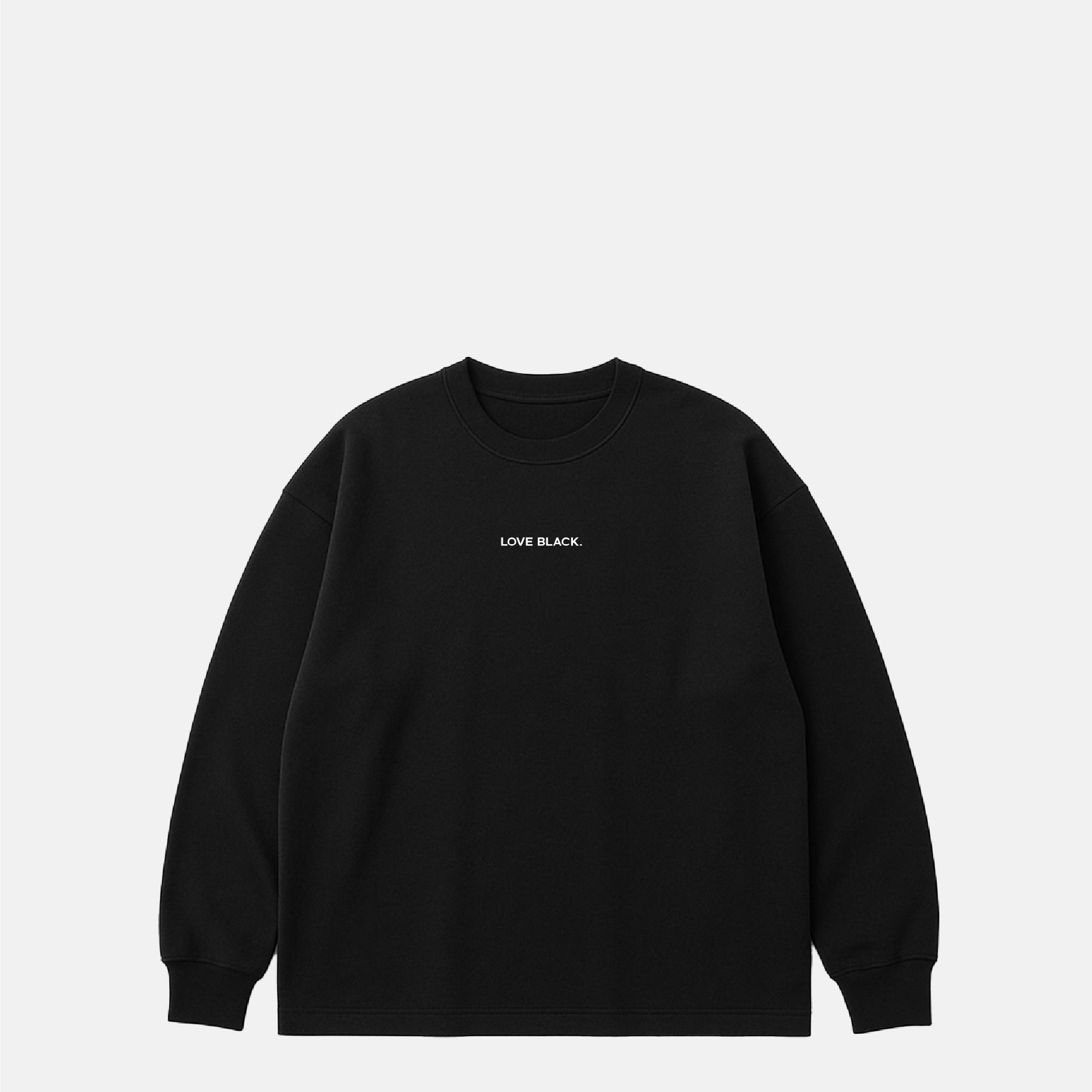 Long Sleeve Tee Oversized Fit 9.2oz (約260g) B – LOVE BLACK