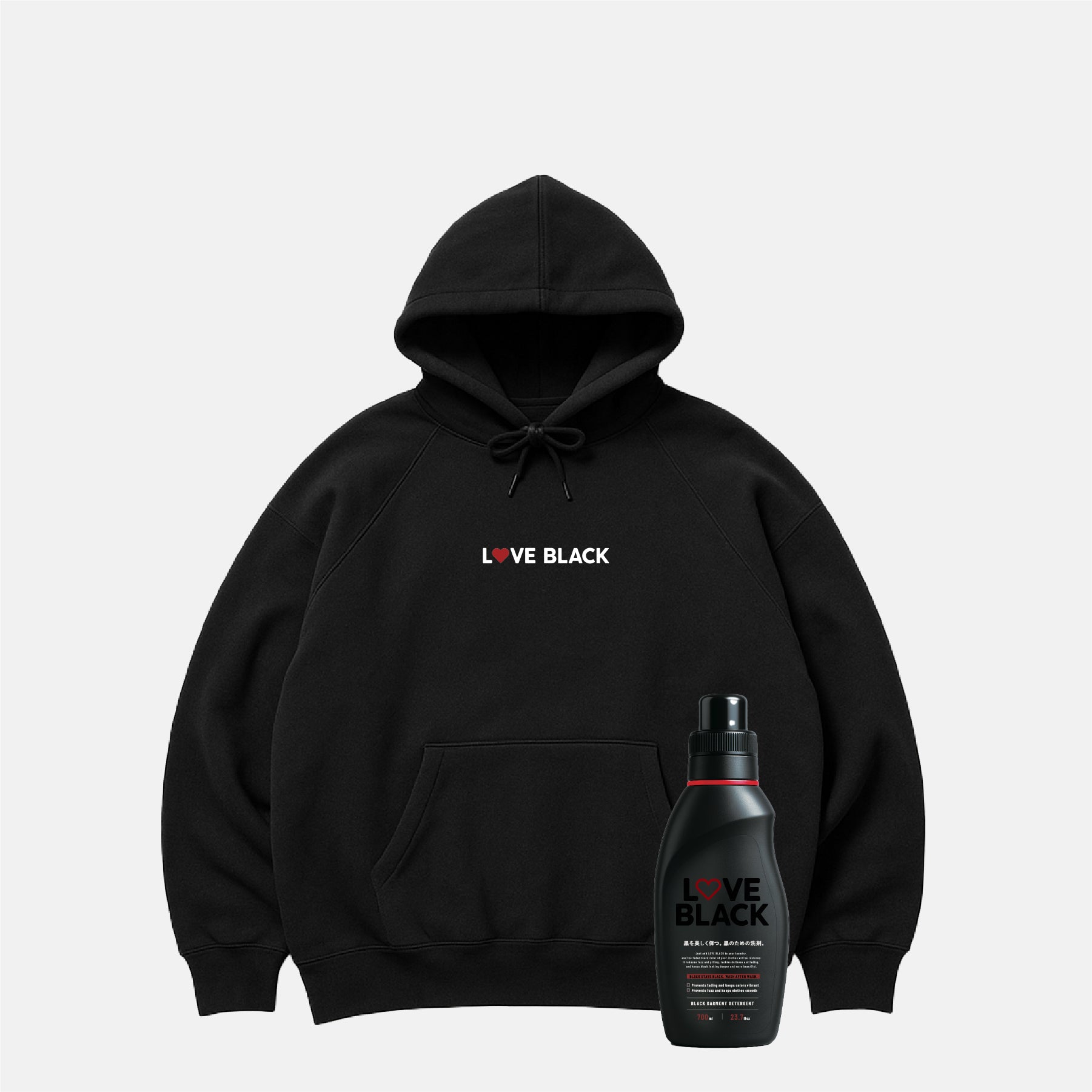 パーカーと洗剤のセット – LOVE BLACK