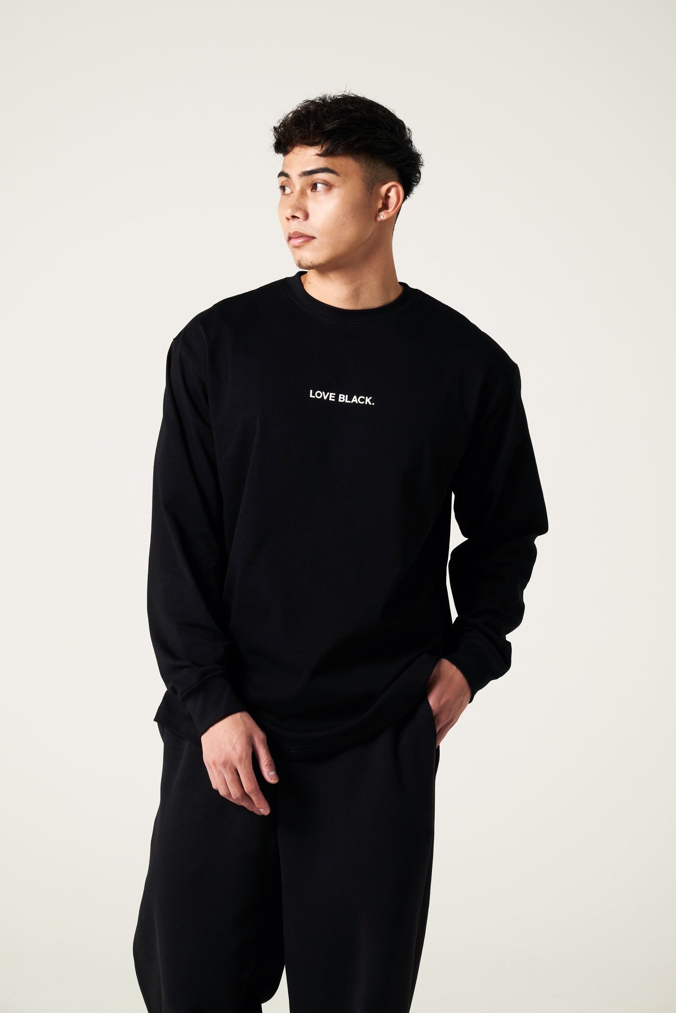 Long Sleeve Tee Regular Fit 9.2oz (約260g) B – LOVE BLACK