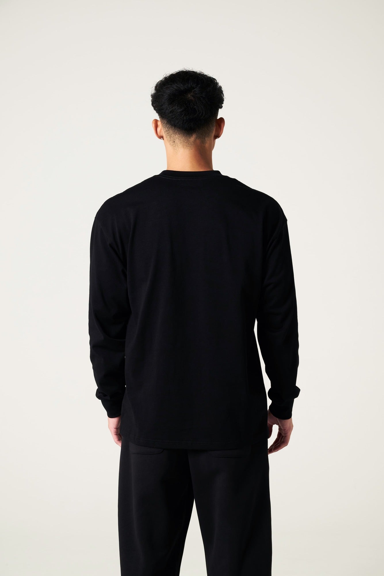 Long Sleeve Tee Oversized Fit 9.2oz (約260g) B – LOVE BLACK