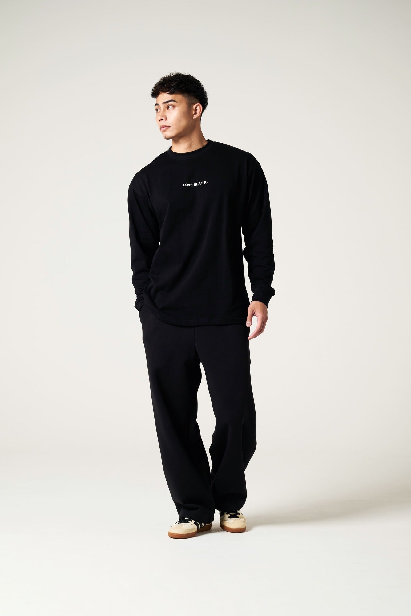 BABYL L LONG SLEEVE TEE【XLサイズ】 Long Sleeve Tee Oversized Fit 9.2oz (約260g) B – LOVE BLACK